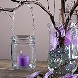 Eastland® Hanging Votive Holder Glass / Charming Metal Handle Adorned with Gems (Set of 12)