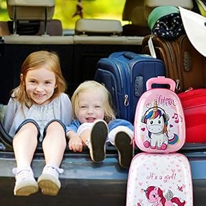 COSTWAY Equipaje Trolley Cabina para Niña Juego y Maleta con 4 Rueda  Giratorias de 360° y Mochila (Patrón de Unicornio) - Ecoviajes.co