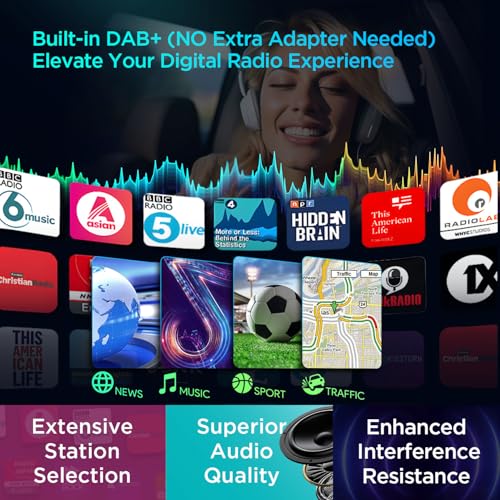 XTRONS Android 14 Car Radio for VW Skoda Seat 9 Inch IPS HD Screen Octa Core 4+64GB Built-in 4G LTE DAB+ WLAN GPS Bluetooth 5.0 Car Play Android Car AKM DSP Optional OBD DVR TPMS
