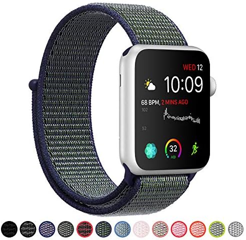 SYRE Compatible with Apple Watch Band 38mm 40mm 42mm 44mm, Lightweight Breathable Nylon Sport Band Replacement for iWatch Series 4, Series 3, Series 2, Series 1