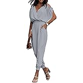 Dokotoo Jumpsuit for Womens Dressy Casual 2026 One Piece Romper Cold Shoulder Outfits for Summer