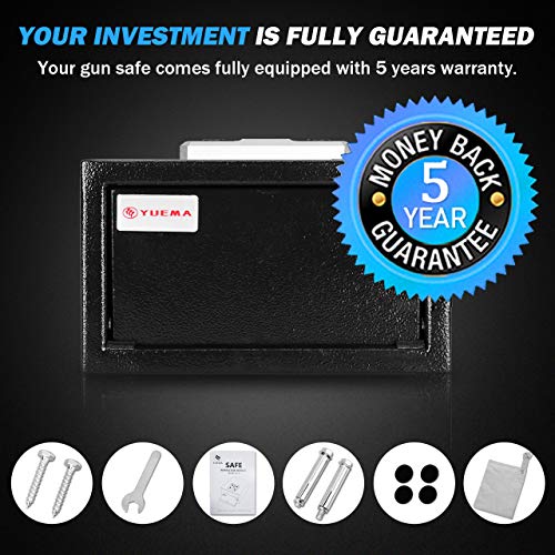 YUEMA Biometric Gun Safe Quick Access Handgun Safes with Fingerprint