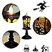 GiveU Spinning Bat Tornado Lamp,Battery Operated Water Glittering Table Centerpiece ,Led Flameless Candle with Timer for Halloween Party and Home Decoration, Black