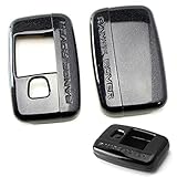 iJDMTOY (1) Exact Fit Glossy Metallic Black Smart Key Fob Shell Cover For 2010-2016 Land Rover 5-Button Key Fit Ranger Rover Sport, Range Rover, LR4, Evoque, etc