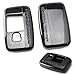 iJDMTOY (1) Exact Fit Glossy Metallic Black Smart Key Fob Shell Cover For 2010-2016 Land Rover 5-Button Key Fit Ranger Rover Sport, Range Rover, LR4, Evoque, etc
