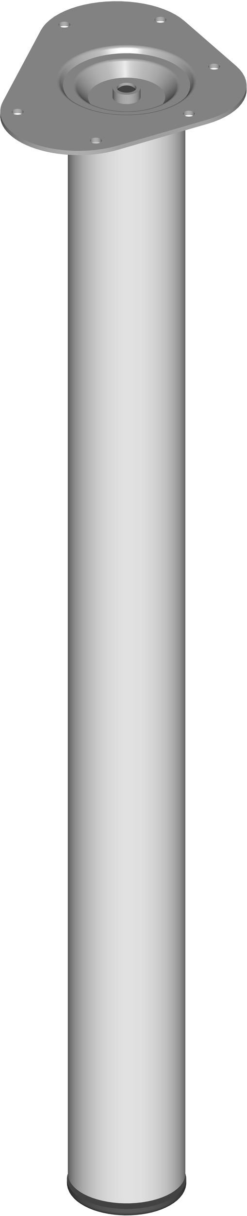 Element System Steel Pipe Feet Round Set of 4 Table Legs, Furniture Feet Including Screw-On Plate, 11102-00037