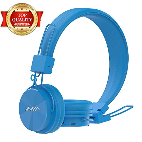 GranVela Wireless Bluetooth Portable Headphones X3 Foldable Classic On-Ear Stereo Headset with Microphone, FM Radio, MicrophoneroSD Player, AUX for iPhone, Samsung Galaxy, Android - Blue