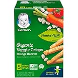 Gerber Organic Veggie Crisps, Orange Harvest, 5 Count (Pack of 2)