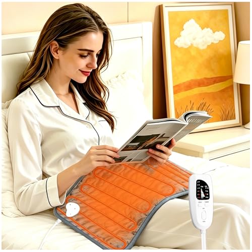 Electric Heating pad with 6 Heat Settings, Auto Shut Off, Dry Electric Heating for Back Neck Knee Arms Legs Shoulder Heat Pads for Christmas Birthday Father Mother's Day (24"X12", Gray Green)