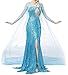NIYIGEJI Womon Halloween Cosplay Frozen Elsa Princess Costume Stage Costume blue/S
