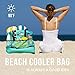 Tingueli Beach Tote Bag For Women with Soft Cooler and Top Zipper — Extra Large Beach Bag, Mesh Tote Bag or Pool Bag [Aquamarine]