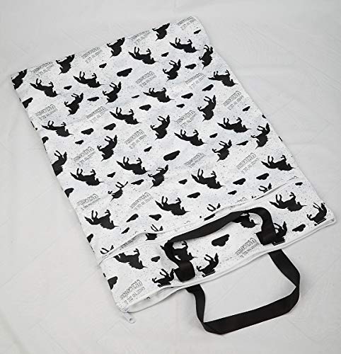 Large Hanging Wet/Dry Cloth Diaper Pail Bag for Reusable Diapers or Laundry (Black Unicorns)