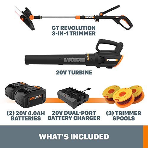 WORX 20V Power Share GT Revolution String Trimmer/Edger/MiniMower