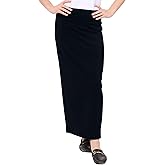 Kosher Casual Long Pencil Skirts for Women – Cotton Stretch Fabric Fitted Maxi Skirt with High-Waisted Fit