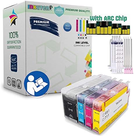 INKUTEN 4 Pre-Filled Refillable Cartridges for HP 952XL Auto Reset Chips Work with OfficeJet Pro 8710 8720 7740 8740 8725 8715 8730 8702 8216 8218 8716 8728 Printer