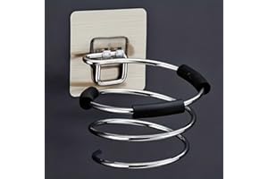 1pc Hair Dryer Holder, Free Punching, Stainless Steel Hair Dryer Rack for Salon Dormitory Bathroom
