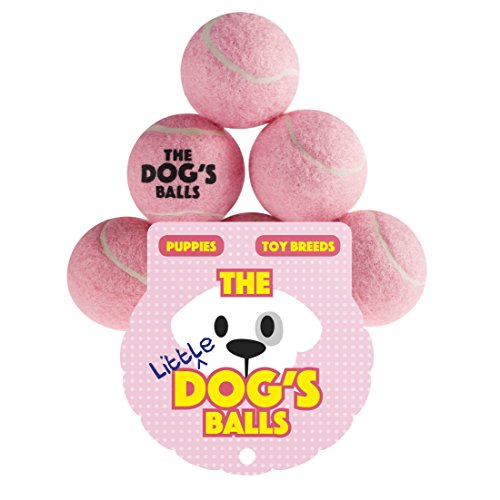 The Little Dog's Balls 6 Small Baby Pink Tennis Balls for Dogs