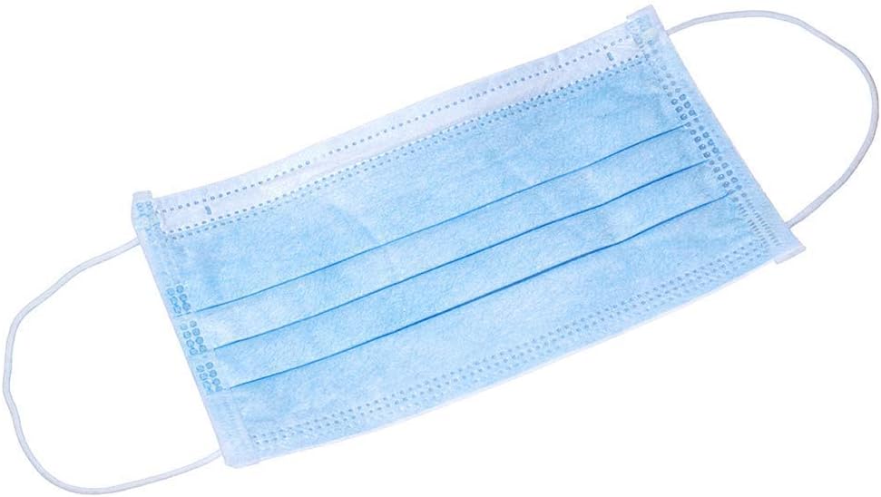 3 Ply Disposable Mask with Elastic Ear Loops - Mask 50 PCS - Soft & Comfortable Filter Safety Mask for Dust Protection - Protective Blue