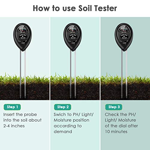 Soil Test Kit, 3in1 Soil Moisture Light PH Tester Gardening Tool Kits