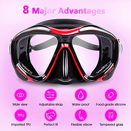 Teamyo Teyo Diving Mask, Scuba Diving Mask for Snorkeling Freediving Diving Panoramic Dive Mask
