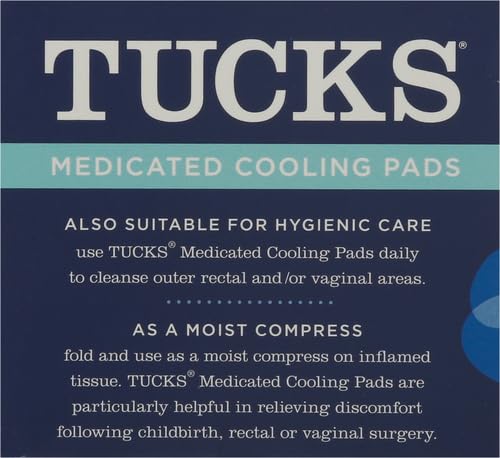 TUCKS MEDICATED COOLING PADS, 100 COUNT – PADS WITH WITCH HAZEL, CLEANSES SENSITIVE AREAS, PROTECTS FROM IRRITATION, HEMORRHOID TREATMENT, MEDICATED PADS USED BY HOSPITALS