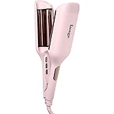 L'ANGE Hair SculptWaver Titanium Deep Wave Crimper | Modern Crimper for Easy, Uniform Waves & Sculpted Texture | Negative Ion Technology for Frizz-Free Shine & Smooth Hair (Blush - Large)