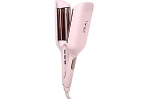 L'ANGE HAIR SculptWaver Titanium Deep Wave Crimper | Modern Crimper for Easy, Uniform Waves & Sculpted Texture | Negative Ion Technology for Frizz-Free Shine & Smooth Hair (Blush - Large)