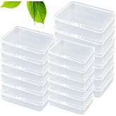 Wanfoou 18Pcs Clear Plastic Beads Storage Containers Box with lid, Mixed Sizes Mini Clear Plastic Bead Storage Containers Box