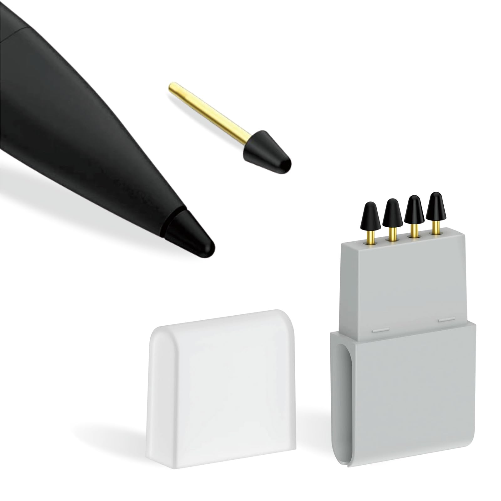 Photo 1 of Black Replacement Tips for Jvkzaen X1pro Surface Slim Pen/Jvkzaen USI 2.0 Stylus Pen(4 Pack)