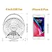 USB Desk Fan, EasyAcc 4 Inch USB Mini Table Fan Easy Cleaning Electric Portable Fan 3 Blades With Leather Handle Personal Fan ON/OFF Adjustable fit all USB Device For Office Home Desktop Table - White