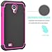 Tekcoo for Galaxy S4 Case, [Tmajor Series] [Hot Pink/Black] Shock Absorbing Hybrid Rubber Plastic Impact Defender Rugged Slim Hard Case Cover Shell for Samsung Galaxy S4 S IV I9500 GS4 All Carriers