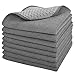 VIVOTE Kitchen Washcloths for Dishes Absorbent Microfiber Dish Cloths Quick Dry Dish Rags with Poly Scour Scrub Side Ideal for Kitchen Cleaning and Housekeeping 12inch x 12inch 8 Pack (Grey)
