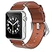 Apple Watch Band 42mm Leather, Swees iWatch Genuine Leather Bands Strap Replacement Wristband with Stainless Steel Clasp Buckle for Apple Watch Series 2 (2016) / Series 1 Women Men, Brown