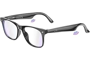 Haulvean Smart Glasses with 130+ Translation, AI Glasses with Music and Call Control Volumn Up and Down, 170mAh Multifunctional Bluetooth Smart Glasses for Men Women