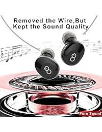Auriculares Bluetooth VEATOOL 5.0 Binaural Call True Wireless Earbuds 20H Playtime HD estéreo Bass Sound Mini en Ear Bluetooth Auriculares con micrófono incorporado y funda de carga para deportes correr s
