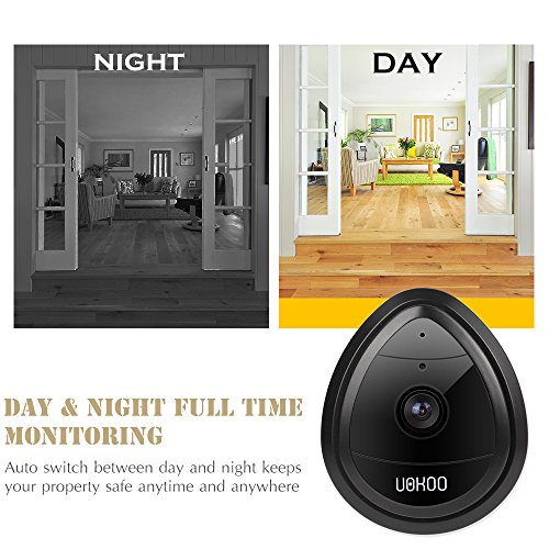 UOKOO Wireless Security Camera, 720p HD Home WiFi Wireless Security Surveillance IP Camera with Motion Detection, Night Vision/Two Way Audio Black