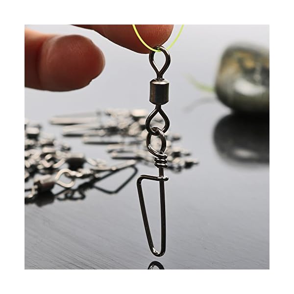 Sougayilang-Fishing-Rolling-Swivel-with-Coast-Lock-Snap-Stainless-Steel-Black-Nickel-Fish-Swivels Sougayilang-Fishing-Rolling-Swivel-with-Coast-Lock-Snap-Stainless-Steel-Black-Nickel-Fish-Swivels