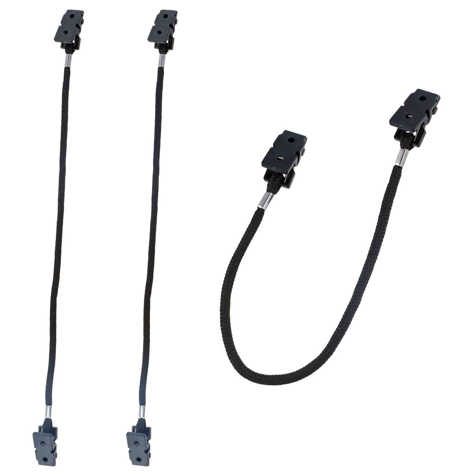 PTJJXA 3 Pcs Hat Windy Clips, 30cm Cap Retainer Clip Apparel Keeper, Fishing Hat Wind Lanyard Cord, Hat Strap Clips for Boating Climbing Hunting Hiking Sailing Golfing, Black (B)