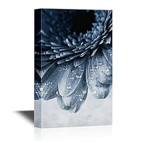 Floral Canvas Wall Art - Close Up Abstract of Colorful Pink Daisy Gerbera Flower - Gallery Wrap Modern Home Art | Ready to Hang - 12x18 inches