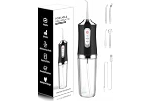 Water-Flosser-Cordless-Teeth-Cleaner MAKJUNS Water Dental Flosser with 3 Modes 4 Jets Rechargeable IPX7 Waterproof for Travel Home Braces(Black)