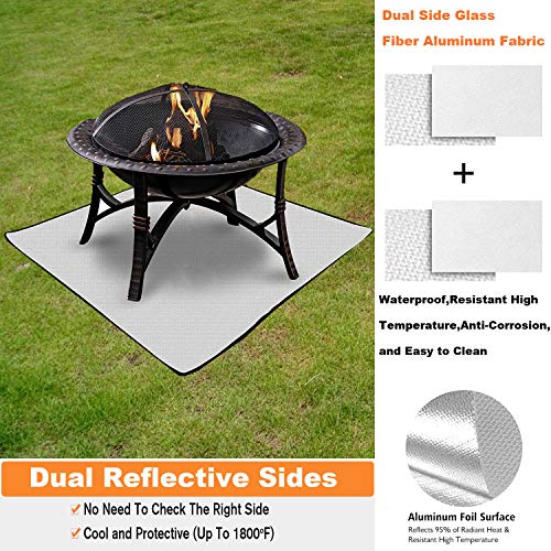 39 x 39 Inch Fire Pit Mat Fireproof Mat Fire Pit Pad Ember Mat