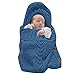 WACE Newborn Baby Crochet Sleeping Bag Sleep Bag Wrap Swaddle Blanket(Dark blue)