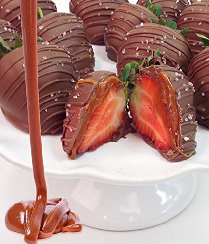 Caramel Sea Salt - 12pc Belgian Milk Chocolate Covered Strawberries