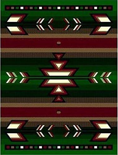 Green 2 X 8" Runner Area Rug Southwestern Design Apache Native American Theme