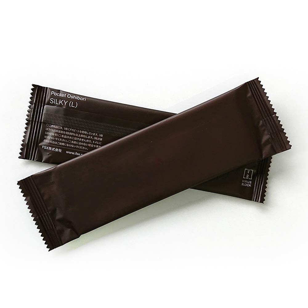 FSX 使い捨て 紙おしぼり SILKY シルキー Lサイズ 900本 抗ウイルス 抗菌 平型 大判 厚手 業務用 個包装 (ブラウン, 900本)商品画像