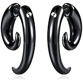MIGUO STORE Unique Punk Black Round Horn Claw Stud Earrings Spiral Puncture Earrings for Women for Men Chic Personalized Geometry Stud Earrings Gift