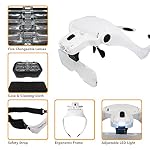 MagniPros-LED-Illuminated-Headband-Magnifier-Visor-with-Bonus-Cleaning-Cloth-and-5-Detachable-Lenses-1X-15X-2X-25X-35X-Upgraded-Version-Hands-Free-Head-Worn-Lighted-Magnifying-Glass