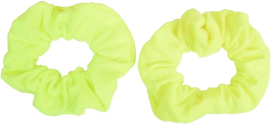 Motique Accessories Set of 8 Neon Color Solid Scrunchies Hair Scrunchy (Pink Yellow Green Orange), 8 count (Pack of 1) - Image 5