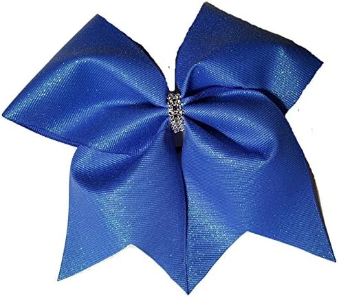 Cheer bows Bue Glittery Bling Hair Bow