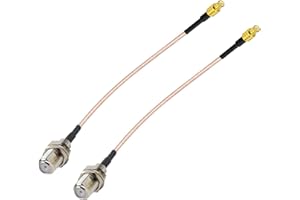 DHT Electronics 2PCS RF coaxial Coax Cable Assembly MCX Male to F Female 6''